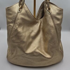 Michael Kors Gold Textured Shoulder Bag